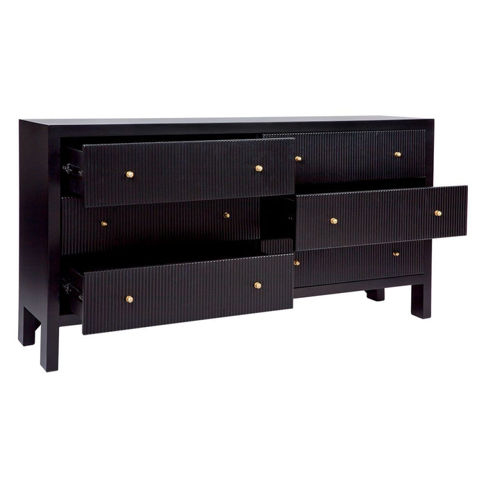Ariana 6 Drawers Chest Black & Gold - 32651