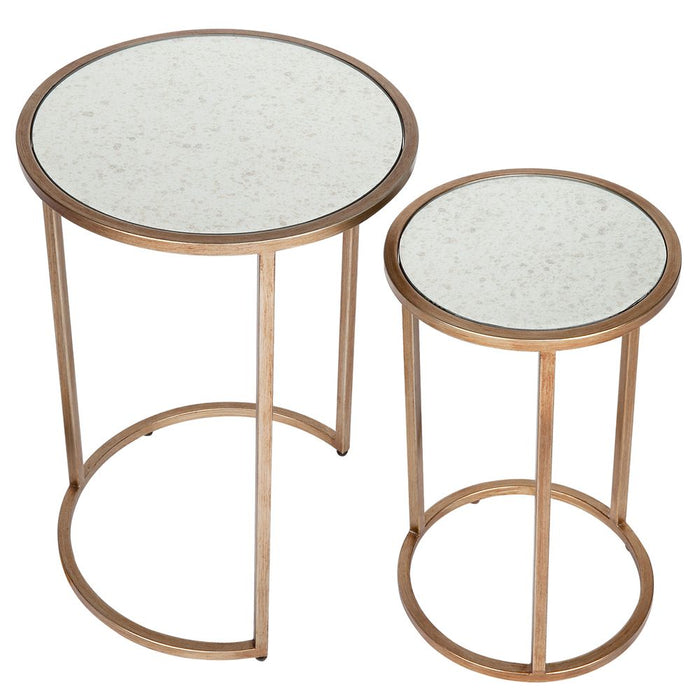 Serene Nesting Set of 2 Side Tables Antique Gold - 32735
