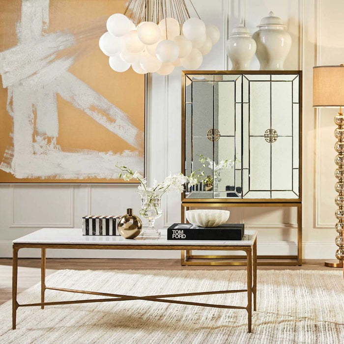 Heston Rectangle Coffee & Side Table Brass - B32329