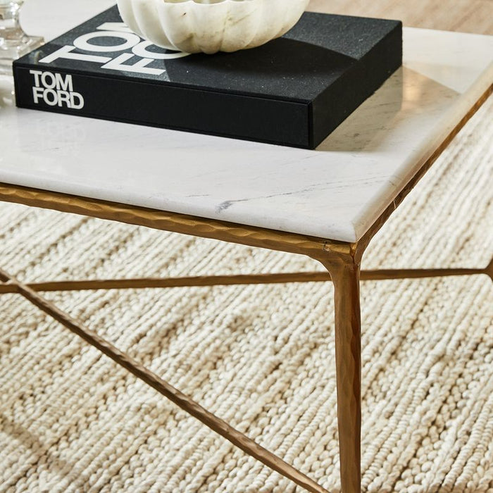 Heston Rectangle Coffee & Side Table Brass - B32329