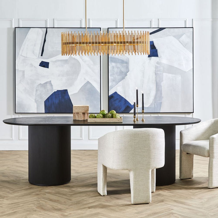 Arlo Oval 2400mm Dining Table Satin Black - B32894