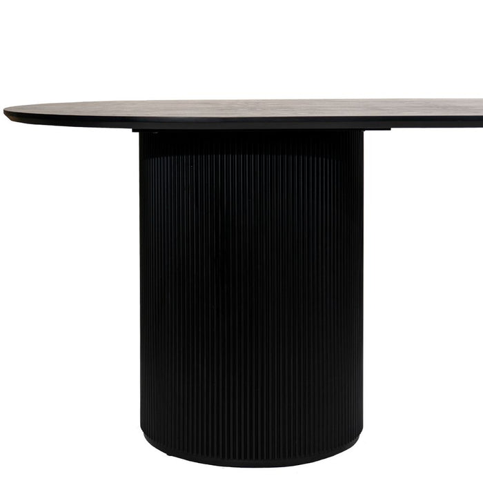 Arlo Oval 2400mm Dining Table Satin Black - B32894