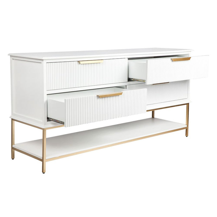 Aimee 4 Drawer Chest White & Gold - 32919
