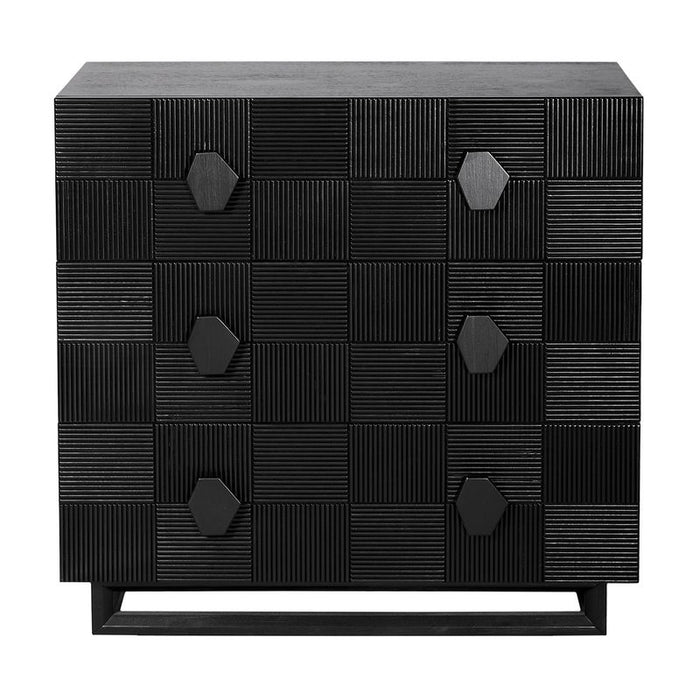Alton Timber 3 Drawer Chest Black - 33264