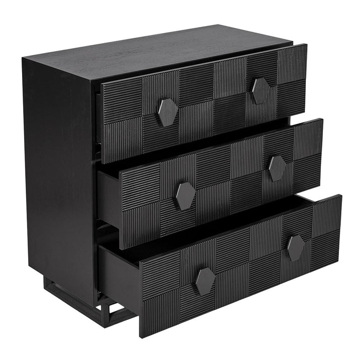 Alton Timber 3 Drawer Chest Black - 33264