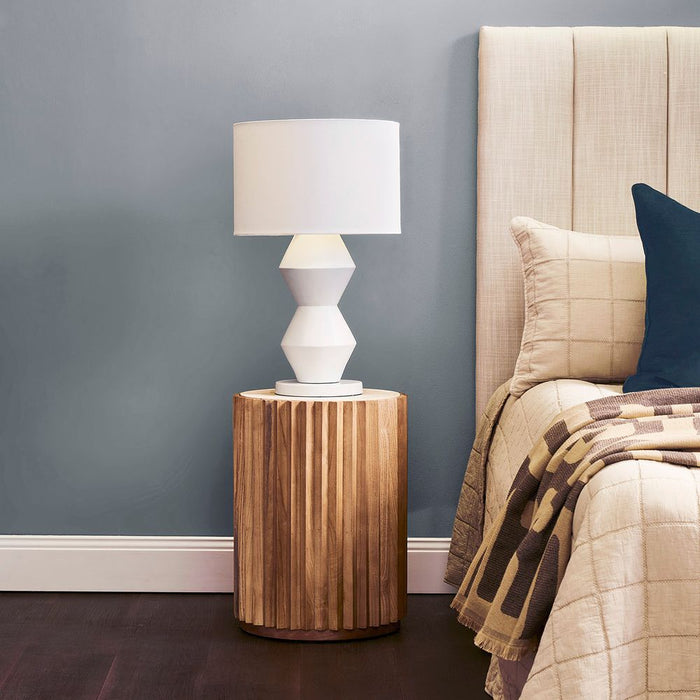 Carter Side Table Walnut & Travertine - 33367