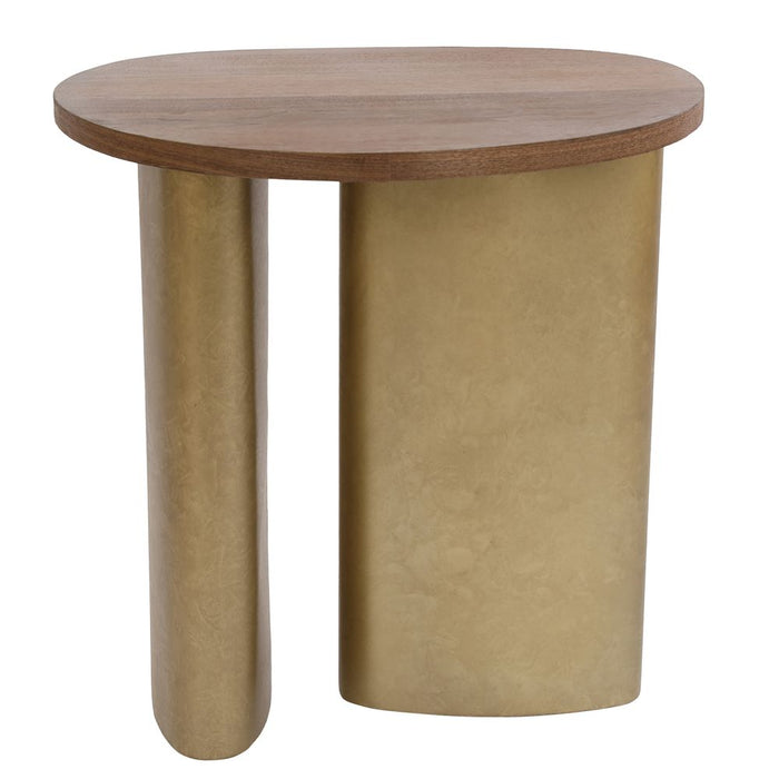 Audrey Large Side Table Walnut & Antique Brass - 33351