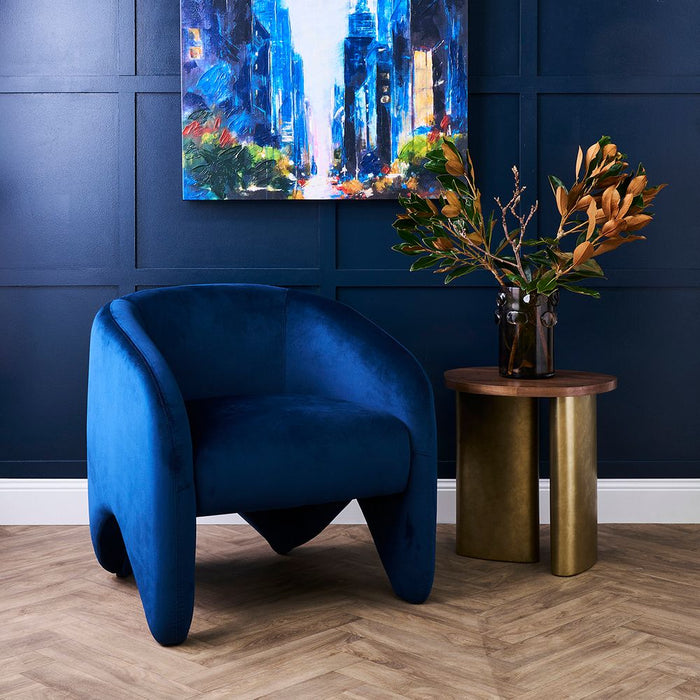 Audrey Large Side Table Walnut & Antique Brass - 33351