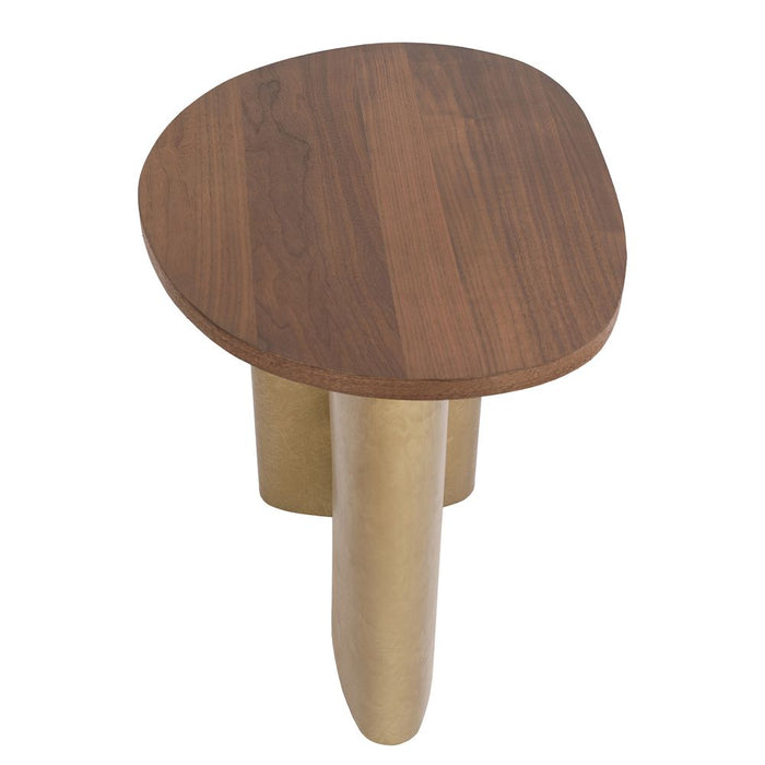 Audrey Large Side Table Walnut & Antique Brass - 33351
