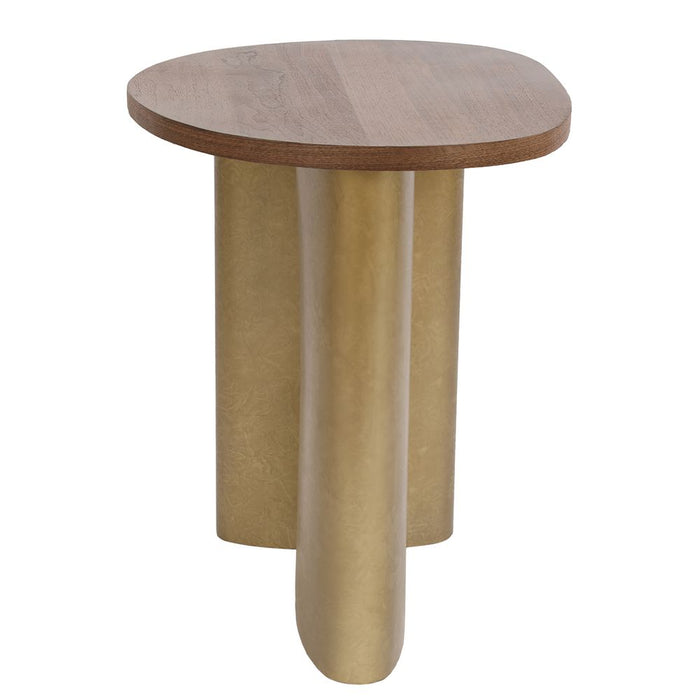 Audrey Large Side Table Walnut & Antique Brass - 33351