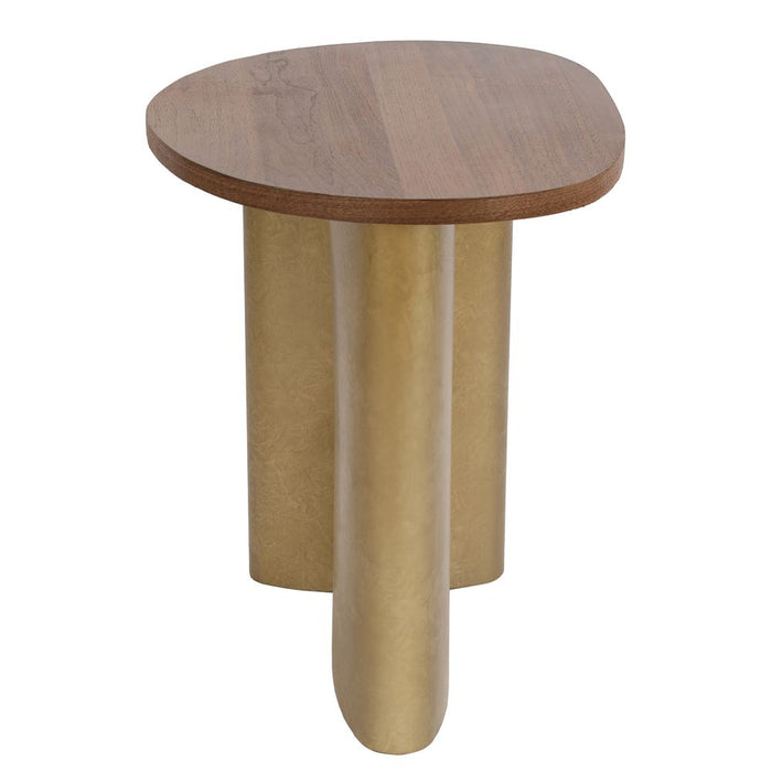 Audrey Large Side Table Walnut & Antique Brass - 33351