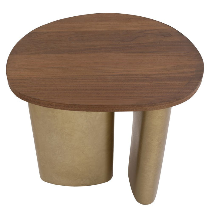 Audrey Large Side Table Walnut & Antique Brass - 33351