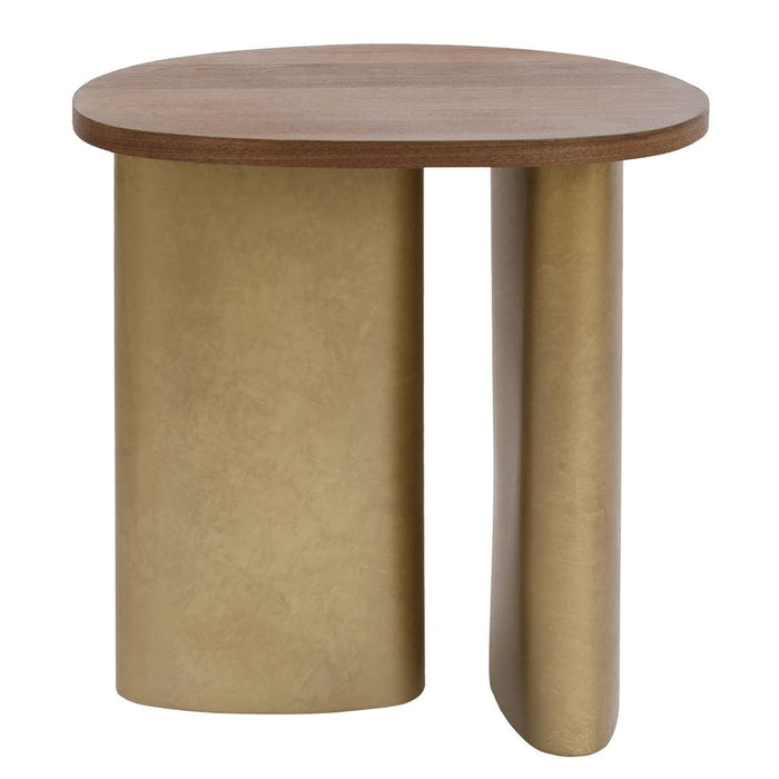 Audrey Large Side Table Walnut & Antique Brass - 33351