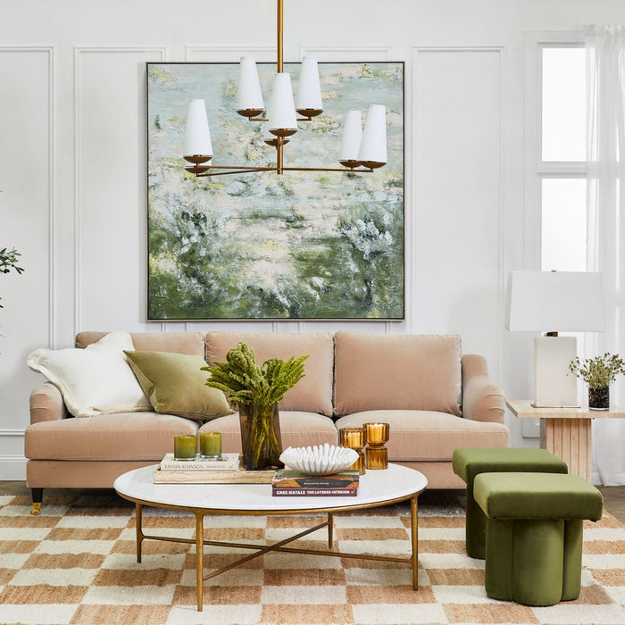 Aerin 3 Seater Sofa Taupe & Brass - 33082
