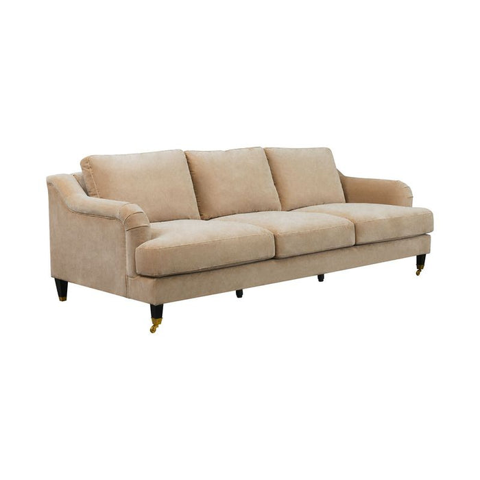 Aerin 3 Seater Sofa Taupe & Brass - 33082