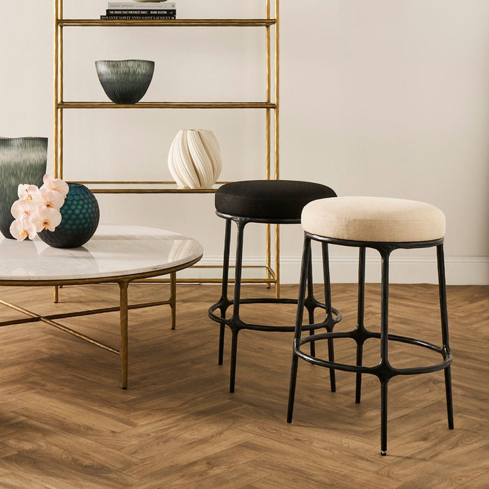 Heston Kitchen Stool Black & Natural - 33181