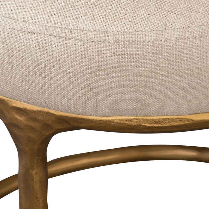 Heston Kitchen Stool Brass & Natural - 33183