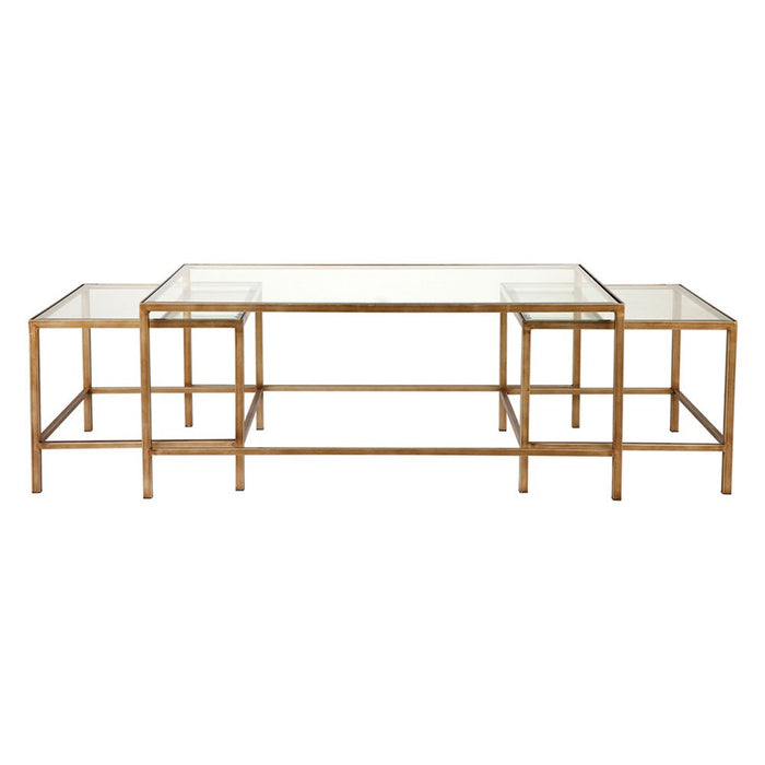 Cocktail Glass Nesting Coffee Table Antique Gold - 32406