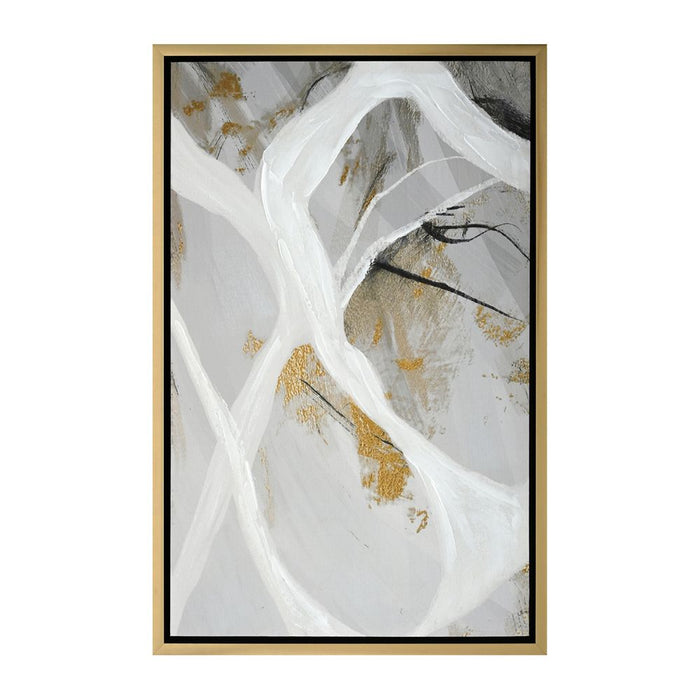 Rivers Of Ideas Series Enhanced Canvas Print Neutral & Gold - 53044