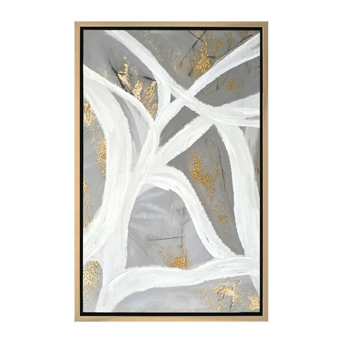Rivers Of Ideas Series Enhanced Canvas Print Neutral & Gold - 53043
