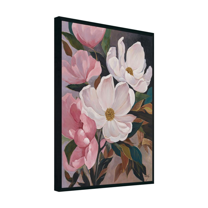 Magnolia Canvas Painting Black Frame - 53176