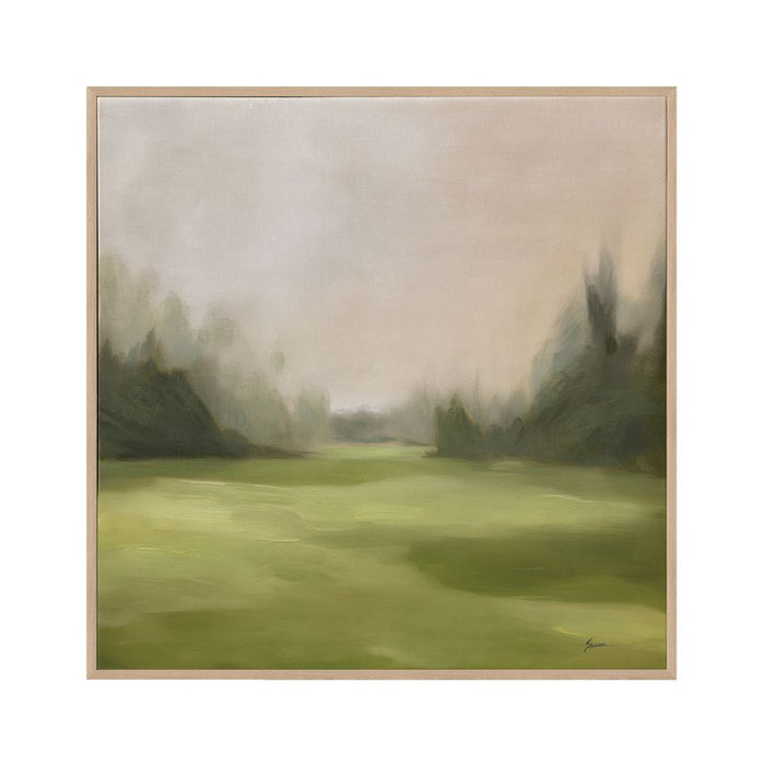 Green Meadows Canvas Painting Natural Frame - 53172