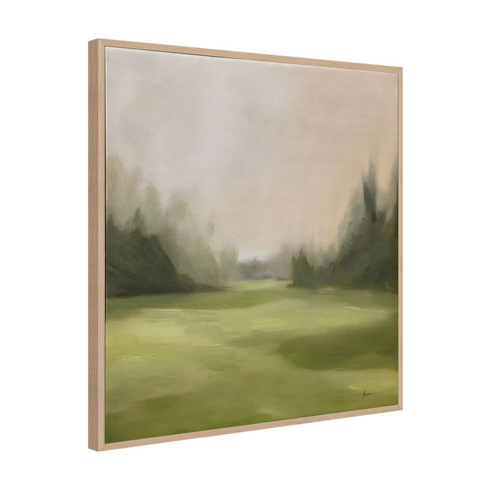 Green Meadows Canvas Painting Natural Frame - 53172