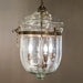 Buy Pendant Lights Australia Bell Jar 3 Light Pendant Medium Brass & Leaf Cut Glass - ELKH307