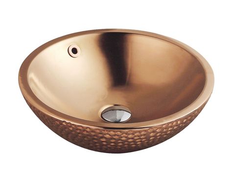 Golf Ball Ceramic Round Above Counter Basin Rose Gold - IS5201