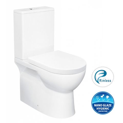 Bella Rimless Toilet Suite White Ceramic Standard Seat Geberit - IBTSPK-G