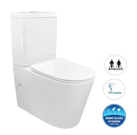 Zenitti Tornado Toilet Suite White Ceramic Standerd Seat Geberit - IZTSPK-G