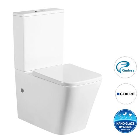 X-CUBE Rimless Toilet Suite White Ceramic - IXTSPK