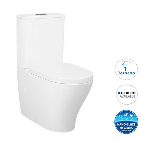 Zenitti Tornado Toilet Suite White Ceramic Slimline Seat - IZTSPKVA