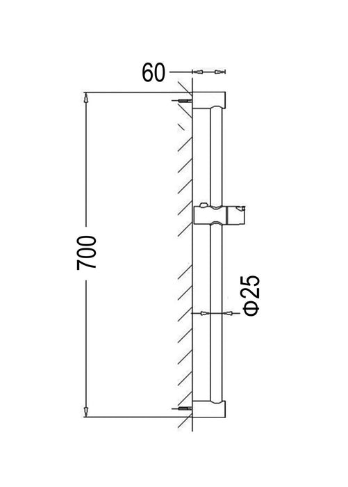 Vetto Shower on Rail Matte Black - IPSRB