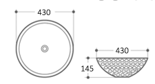 Golf Ball Ceramic Round Above Counter Basin Rose Gold - IS5201