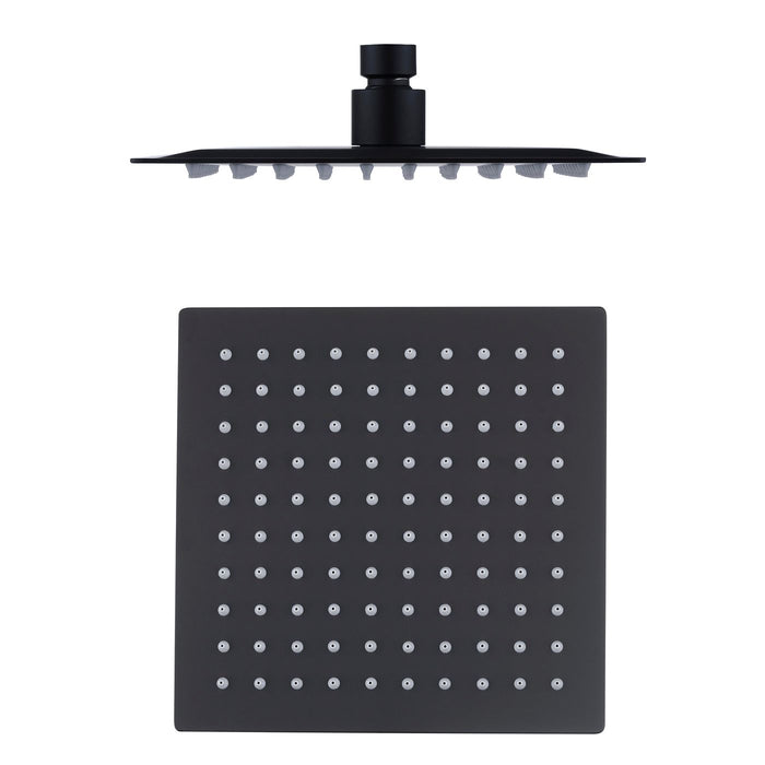 Oskar / Zevio 250mm Twin Shower Combo Top Inlet Matte Black - TSSTI-B10