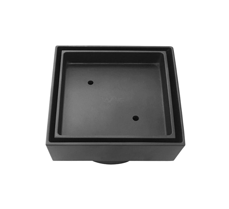 Smart 114mm Square Tiles Waste Matte Black - ISWF03-B