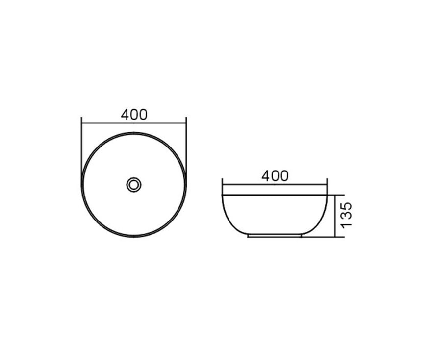 Bondi Ceramic Basin Matte Grey - IS4030MG