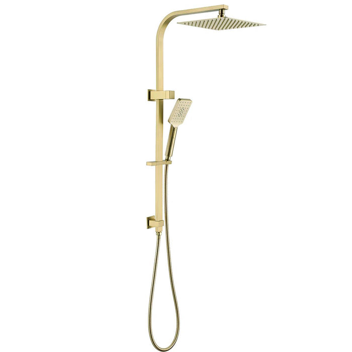 Oskar / Zevio 250mm Twin Shower Combo Top Inlet Brushed Gold - TSSTI-BG10