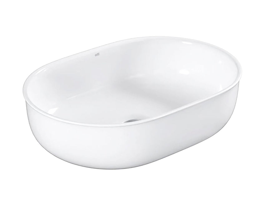 Bronte Oval Above Counter Basin Gloss White - OT5036