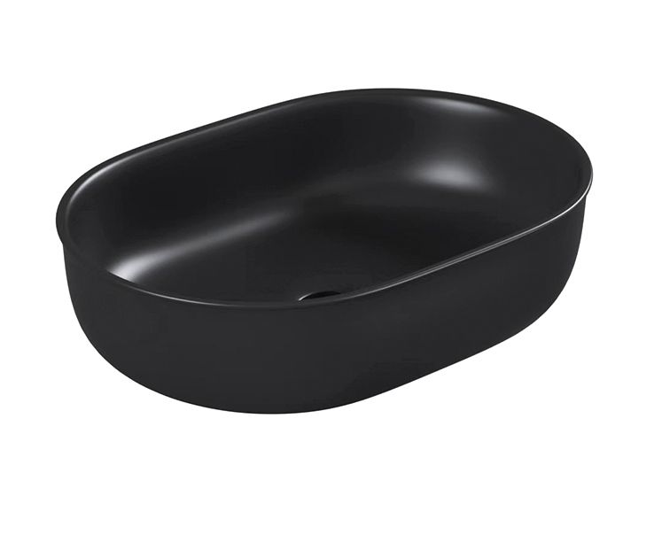 Bronte Oval Above Counter Basin Matte Black - OT5036MB