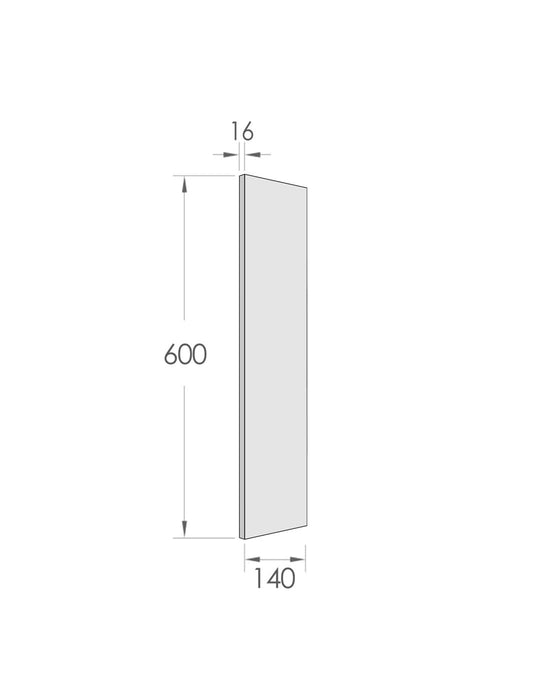 Filler 600x140x16 Polyurethane Black - LA-FL140B-W