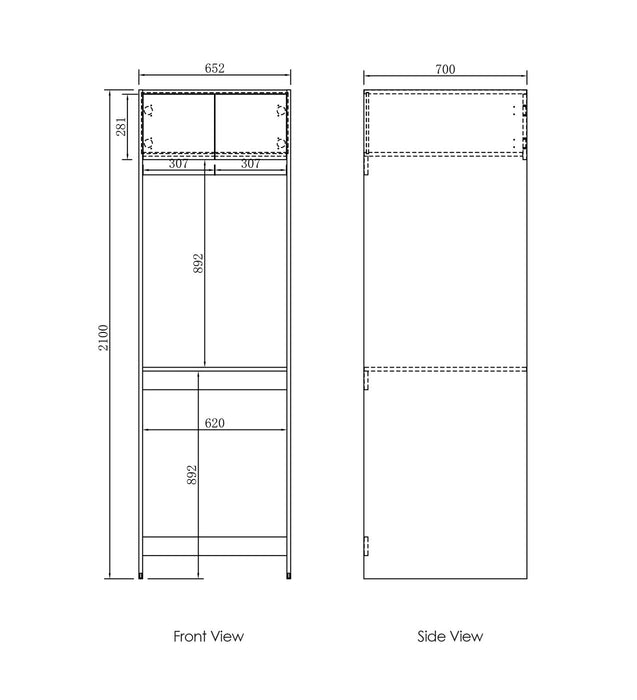 Hampshire Washing Machine Cabinet Matte Black - LA-TW652B