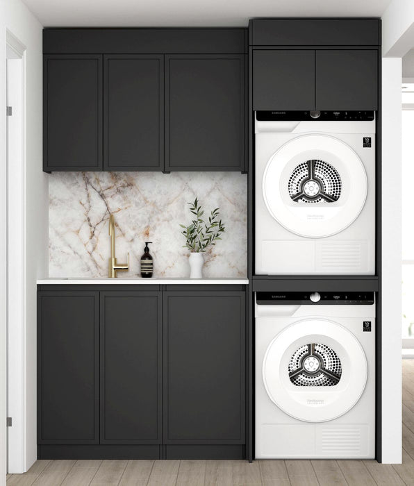 Hampshire Washing Machine Cabinet Matte Black - LA-1715C-BOHB-PW