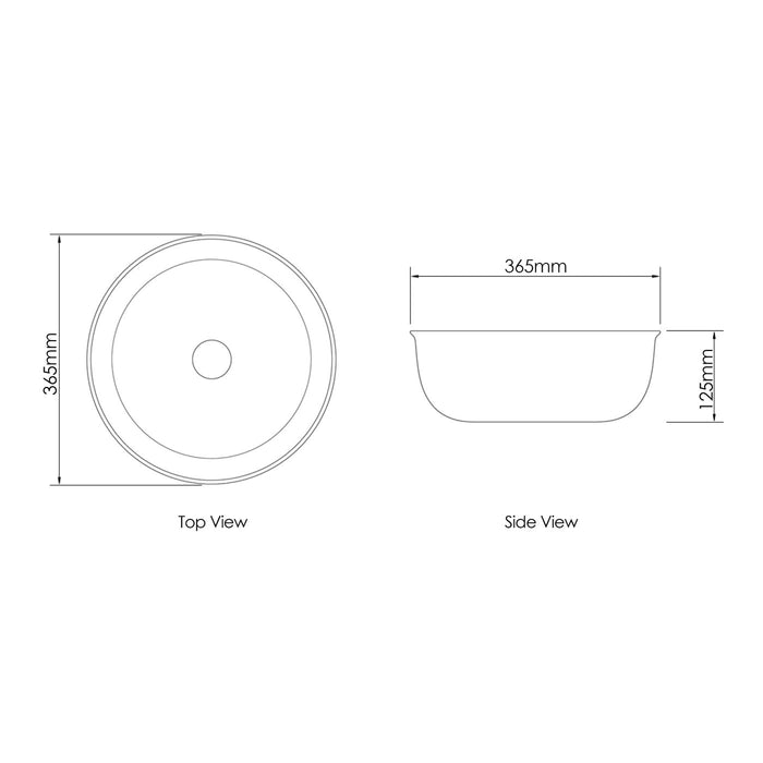 Bronte Round Above Counter Basin Gloss White - OT3636