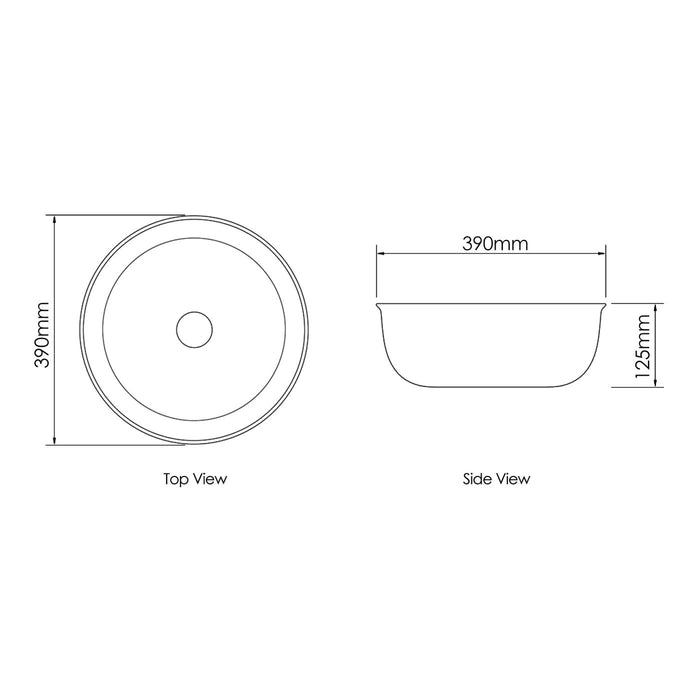 Bronte Ceramic Round Basin Matte White - OT3939MW
