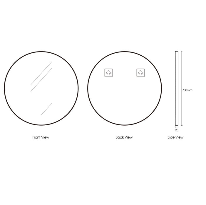 London Round Mirror Matte White - MFM700W