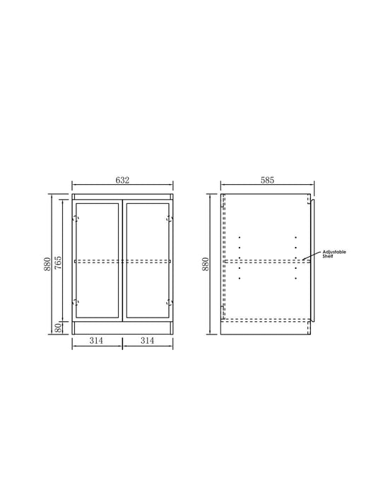 Hampshire Washing Machine Cabinet Matte Black - LA-650-BOHB-PW