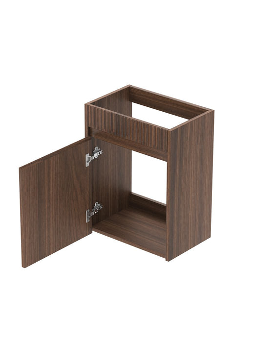 Mini 400mm Ensuite Fluted Vanity With Basin Sable Walnut - SP400SW