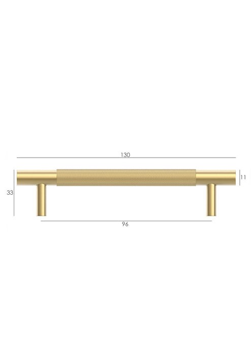 Nord 130mm Handle Brushed Brass - NOHDL128-BB